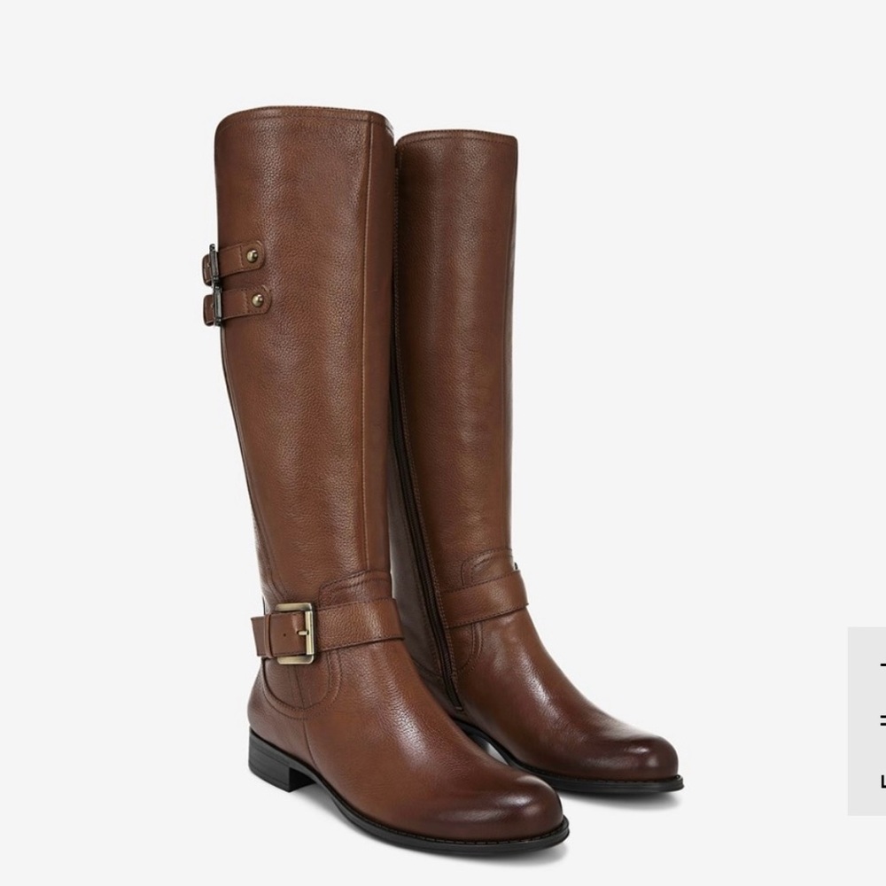 Brown Leather Knee-High Boots